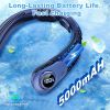 Portable Neck Fan that Blow Cold Air, LED Display, Rechargeable Hands-Free Wearable Cooling Personal Fan, 5 Speed, Neck Support