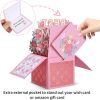 3D Pop Up Mothers Day Card, Best Mom Ever, Handmade Flowers Pop Up Card for Mom, Wife, Women, Her, Mother Birthday Card with Envelope & Notecard