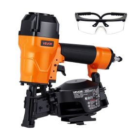Air Roofing Nailer CN45C, 3 4 To 1-3 4  15 Degree Roofing Nail Gun With Two Firing Modes & Tool-Free Depth Adjustment, 70-110 PSI Pneumatic Coil (Option: default)