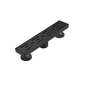 12 Inch Linear Shower Drain With Removable Brick Patterned Grate Cover, 304 Stainless Steel Shower Floor Drain With Hair Strainer And Leveling Feet (Option: Defaulttitle)